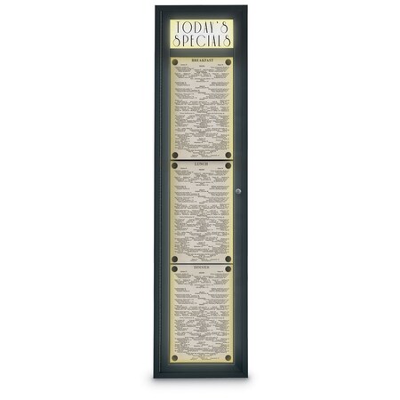 United Visual Products Sliding Door Indoor Enclosed Corkboard, 7 UV9003ACSH-SATIN-PUMICE